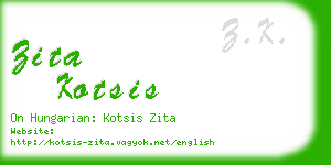 zita kotsis business card